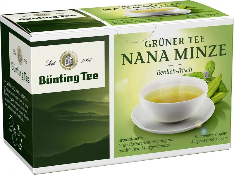 Bünting Tee Grüner Tee Nana Minze 3 Bünting Tee Grüner Tee Nana Minze