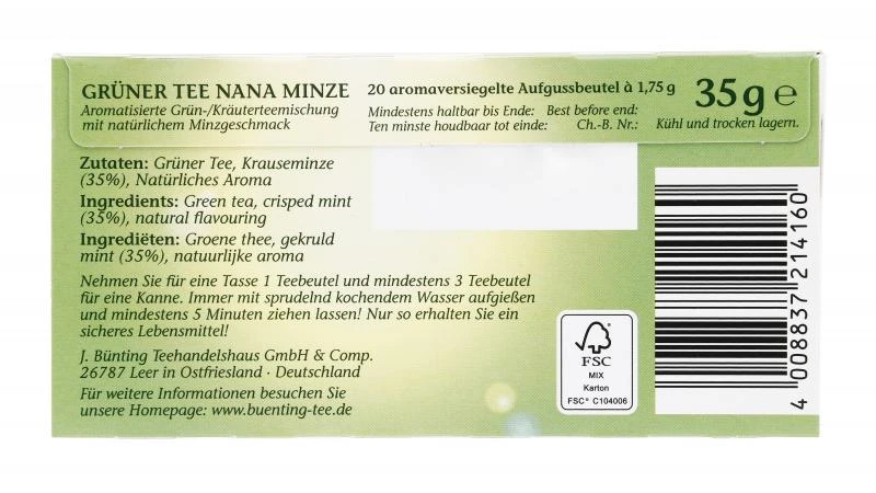 Bünting Tee Grüner Tee Nana Minze 6 Bünting Tee Grüner Tee Nana Minze – Bild 4